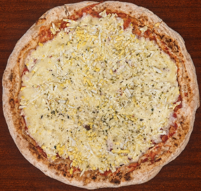 Pizza masa madre de queso y huevo